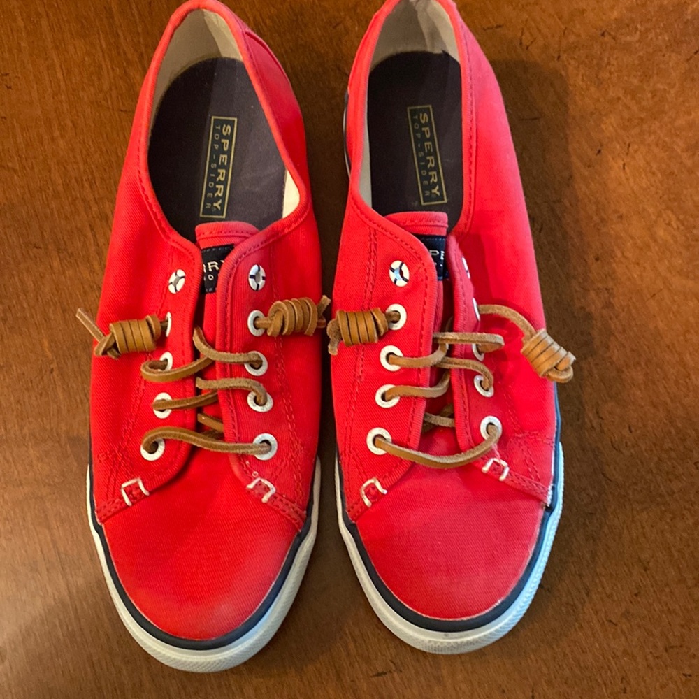 Womens SPERRY Red Tennis Shoe Size 9